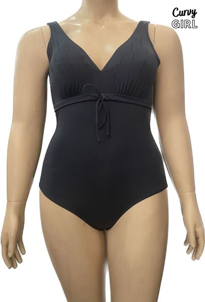 Picture of PLUS SIZE GREY TUMMY CONTROL SWIM SUIT